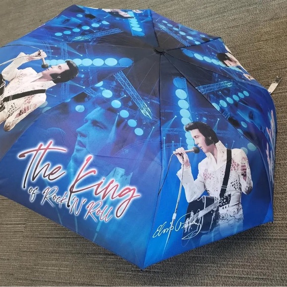Elvis Presley blue umbrella The king of rock and roll - Picture 1 of 3